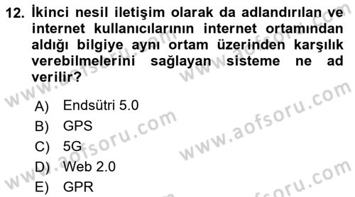 Turizmde Otomasyon Sistemleri Dersi 2021 - 2022 Yılı Yaz Okulu Sınav Soruları 12. Soru