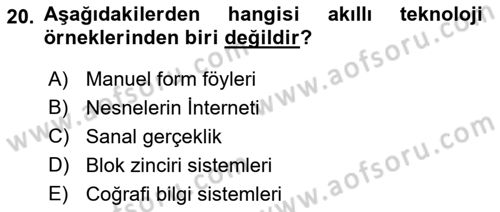 Turizmde Otomasyon Sistemleri Dersi 2021 - 2022 Yılı Yaz Okulu Sınav Soruları 20. Soru