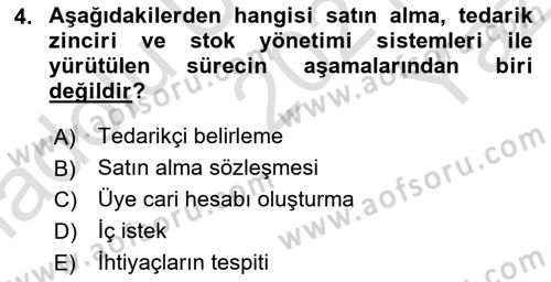 Turizmde Otomasyon Sistemleri Dersi 2021 - 2022 Yılı Yaz Okulu Sınavı 4. Soru