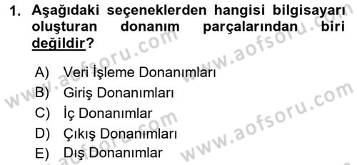 Turizmde Otomasyon Sistemleri Dersi Ara Sınavı Deneme Sınav Soruları 1. Soru