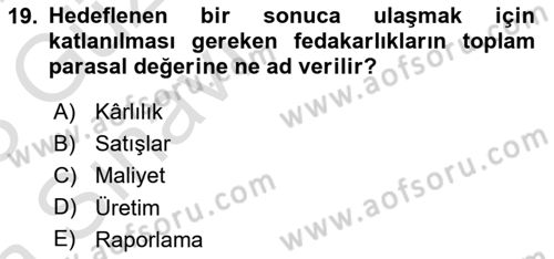 Turizmde Otomasyon Sistemleri Dersi Ara Sınavı Deneme Sınav Soruları 19. Soru