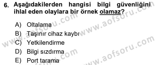 Turizmde Otomasyon Sistemleri Dersi 2022 - 2023 Yılı (Vize) Ara Sınav Soruları 6. Soru