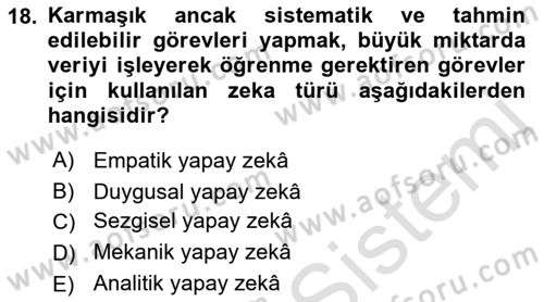 Turizmde Otomasyon Sistemleri Dersi 2022 - 2023 Yılı (Final) Dönem Sonu Sınav Soruları 18. Soru