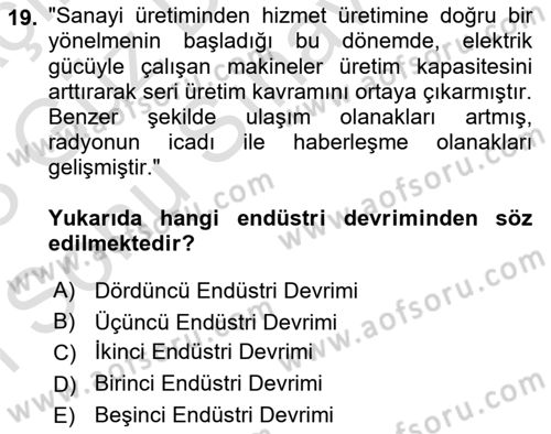 Turizmde Otomasyon Sistemleri Dersi 2022 - 2023 Yılı (Final) Dönem Sonu Sınav Soruları 19. Soru