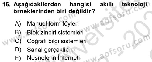 Turizmde Otomasyon Sistemleri Dersi 2022 - 2023 Yılı Yaz Okulu Sınav Soruları 16. Soru