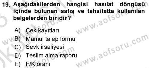 Turizmde Otomasyon Sistemleri Dersi 2022 - 2023 Yılı Yaz Okulu Sınav Soruları 19. Soru