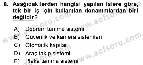 Turizmde Otomasyon Sistemleri Dersi 2022 - 2023 Yılı Yaz Okulu Sınavı 8. Soru