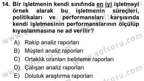 Turizmde Otomasyon Sistemleri Dersi 2023 - 2024 Yılı Yaz Okulu Sınav Soruları 14. Soru