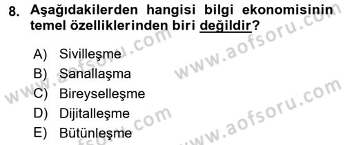 Turizmde Otomasyon Sistemleri Dersi 2023 - 2024 Yılı Yaz Okulu Sınav Soruları 8. Soru