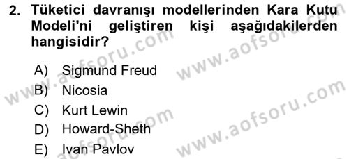 Turist Davranışı Dersi 2020 - 2021 Yılı Yaz Okulu Sınav Soruları 2. Soru