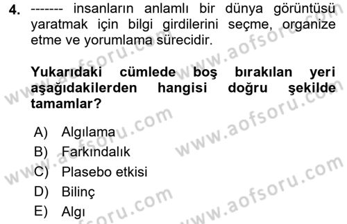 Turist Davranışı Dersi 2020 - 2021 Yılı Yaz Okulu Sınav Soruları 4. Soru