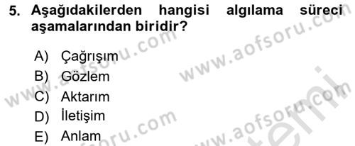 Turist Davranışı Dersi 2020 - 2021 Yılı Yaz Okulu Sınav Soruları 5. Soru