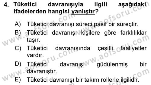 Turist Davranışı Dersi 2021 - 2022 Yılı (Vize) Ara Sınav Soruları 4. Soru