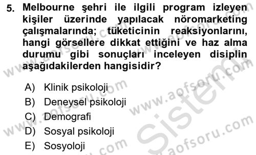 Turist Davranışı Dersi 2021 - 2022 Yılı (Vize) Ara Sınav Soruları 5. Soru