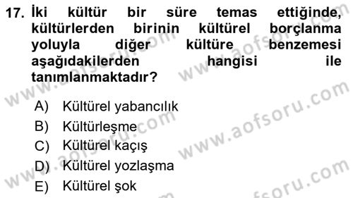 Turist Davranışı Dersi 2021 - 2022 Yılı (Final) Dönem Sonu Sınav Soruları 17. Soru