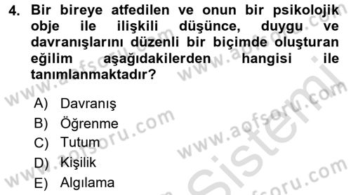 Turist Davranışı Dersi 2021 - 2022 Yılı Yaz Okulu Sınav Soruları 4. Soru