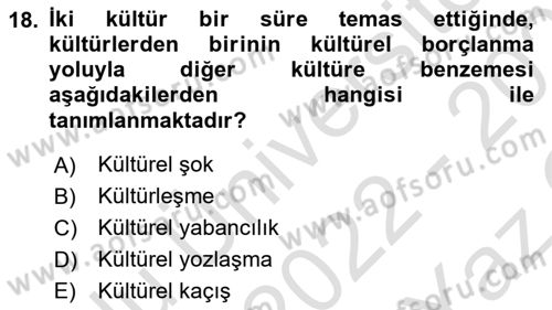 Turist Davranışı Dersi 2022 - 2023 Yılı Yaz Okulu Sınav Soruları 18. Soru