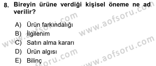 Turist Davranışı Dersi 2022 - 2023 Yılı Yaz Okulu Sınav Soruları 8. Soru