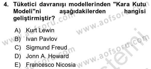 Turist Davranışı Dersi 2023 - 2024 Yılı (Vize) Ara Sınav Soruları 4. Soru
