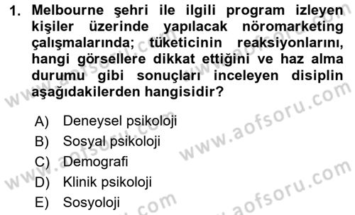 Turist Davranışı Dersi 2023 - 2024 Yılı (Final) Dönem Sonu Sınav Soruları 1. Soru
