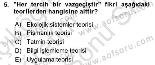 Turist Davranışı Dersi 2024 - 2025 Yılı (Final) Dönem Sonu Sınav Soruları 5. Soru
