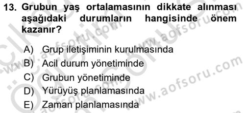 Turist Rehberliği Dersi 2021 - 2022 Yılı (Final) Dönem Sonu Sınav Soruları 13. Soru