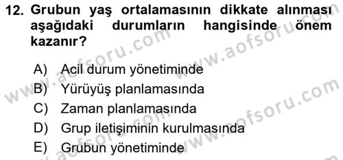 Turist Rehberliği Dersi 2022 - 2023 Yılı Yaz Okulu Sınav Soruları 12. Soru