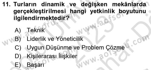 Turist Rehberliği Dersi 2023 - 2024 Yılı (Vize) Ara Sınav Soruları 11. Soru