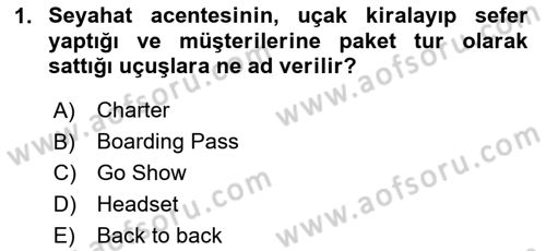 Turist Rehberliği Dersi 2023 - 2024 Yılı (Final) Dönem Sonu Sınav Soruları 1. Soru