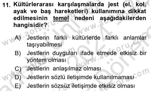 Turist Rehberliği Dersi 2024 - 2025 Yılı (Final) Dönem Sonu Sınav Soruları 11. Soru