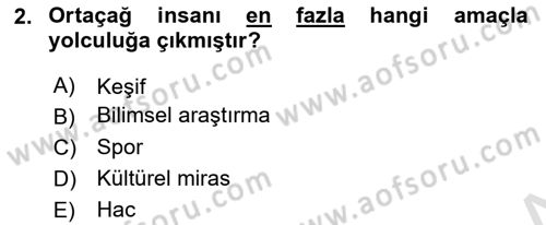 Turist Rehberliği Dersi 2024 - 2025 Yılı (Final) Dönem Sonu Sınav Soruları 2. Soru