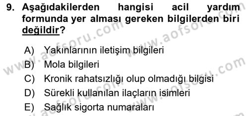 Turist Rehberliği Dersi 2024 - 2025 Yılı (Final) Dönem Sonu Sınav Soruları 9. Soru