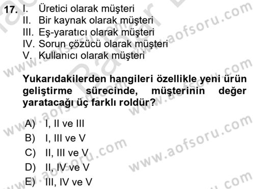 Turizmde Girişimcilik Ve İnovasyon Dersi 2021 - 2022 Yılı (Final) Dönem Sonu Sınav Soruları 17. Soru