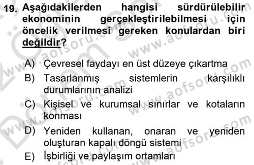 Turizmde Girişimcilik Ve İnovasyon Dersi 2021 - 2022 Yılı (Final) Dönem Sonu Sınav Soruları 19. Soru