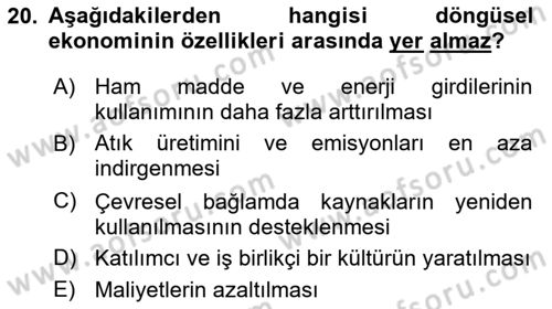 Turizmde Girişimcilik Ve İnovasyon Dersi 2021 - 2022 Yılı (Final) Dönem Sonu Sınav Soruları 20. Soru