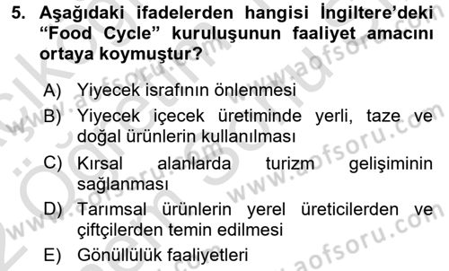 Turizmde Girişimcilik Ve İnovasyon Dersi 2021 - 2022 Yılı (Final) Dönem Sonu Sınav Soruları 5. Soru