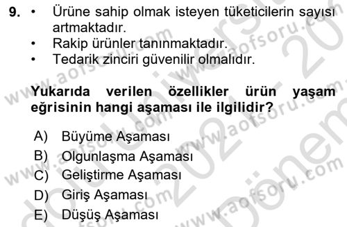 Turizmde Girişimcilik Ve İnovasyon Dersi 2021 - 2022 Yılı (Final) Dönem Sonu Sınav Soruları 9. Soru