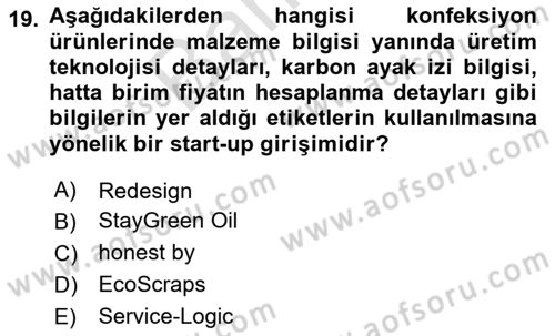 Turizmde Girişimcilik Ve İnovasyon Dersi 2023 - 2024 Yılı (Final) Dönem Sonu Sınav Soruları 19. Soru