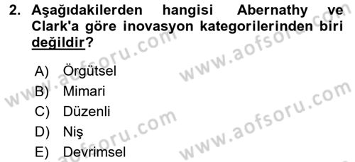 Turizmde Girişimcilik Ve İnovasyon Dersi 2023 - 2024 Yılı (Final) Dönem Sonu Sınav Soruları 2. Soru