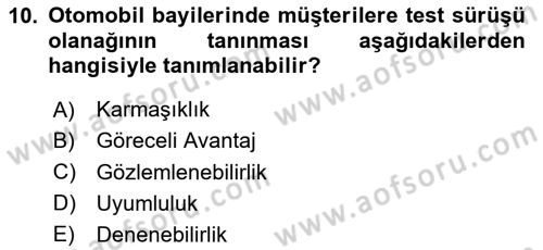 Turizmde Girişimcilik Ve İnovasyon Dersi 2024 - 2025 Yılı (Vize) Ara Sınav Soruları 10. Soru
