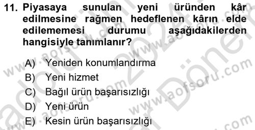 Turizmde Girişimcilik Ve İnovasyon Dersi 2024 - 2025 Yılı (Final) Dönem Sonu Sınav Soruları 11. Soru