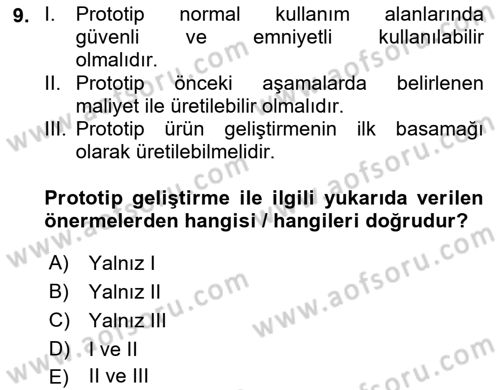 Turizmde Girişimcilik Ve İnovasyon Dersi 2024 - 2025 Yılı (Final) Dönem Sonu Sınav Soruları 9. Soru