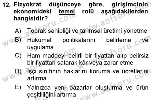Turizmde Girişimcilik Ve İnovasyon Dersi 2024 - 2025 Yılı Yaz Okulu Sınav Soruları 12. Soru