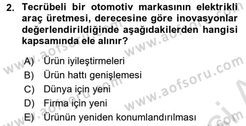 Turizmde Girişimcilik Ve İnovasyon Dersi 2024 - 2025 Yılı Yaz Okulu Sınav Soruları 2. Soru