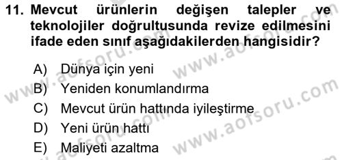 Turizmde Girişimcilik Ve İnovasyon Dersi 2025 - 2026 Yılı (Final) Dönem Sonu Sınav Soruları 11. Soru