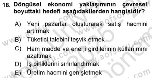 Turizmde Girişimcilik Ve İnovasyon Dersi 2025 - 2026 Yılı (Final) Dönem Sonu Sınav Soruları 18. Soru
