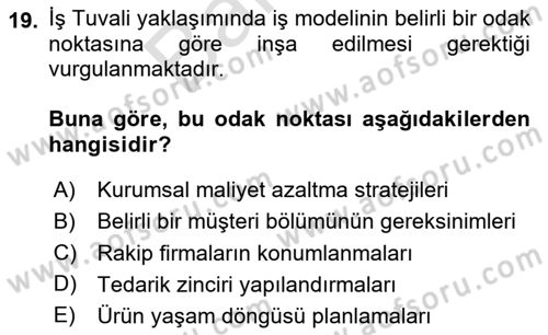 Turizmde Girişimcilik Ve İnovasyon Dersi 2025 - 2026 Yılı (Final) Dönem Sonu Sınav Soruları 19. Soru