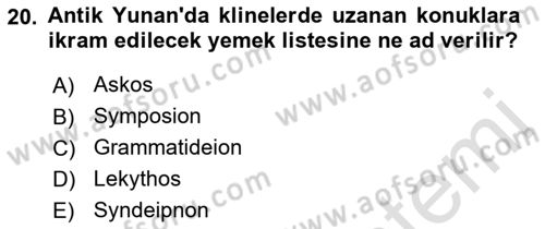 Turizm Tarihi Dersi 2021 - 2022 Yılı (Vize) Ara Sınav Soruları 20. Soru