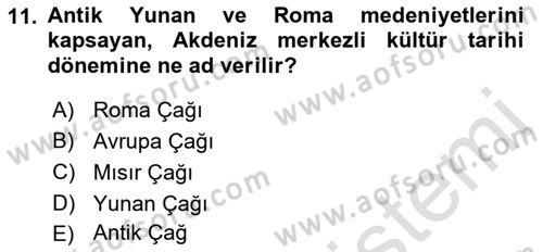 Turizm Tarihi Dersi 2021 - 2022 Yılı (Final) Dönem Sonu Sınav Soruları 11. Soru