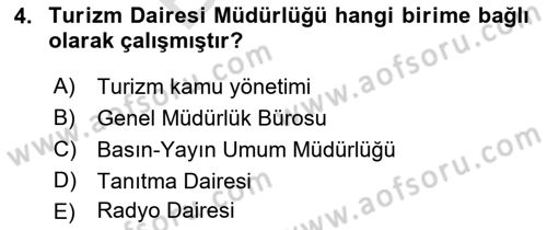 Turizm Tarihi Dersi 2021 - 2022 Yılı (Final) Dönem Sonu Sınav Soruları 4. Soru
